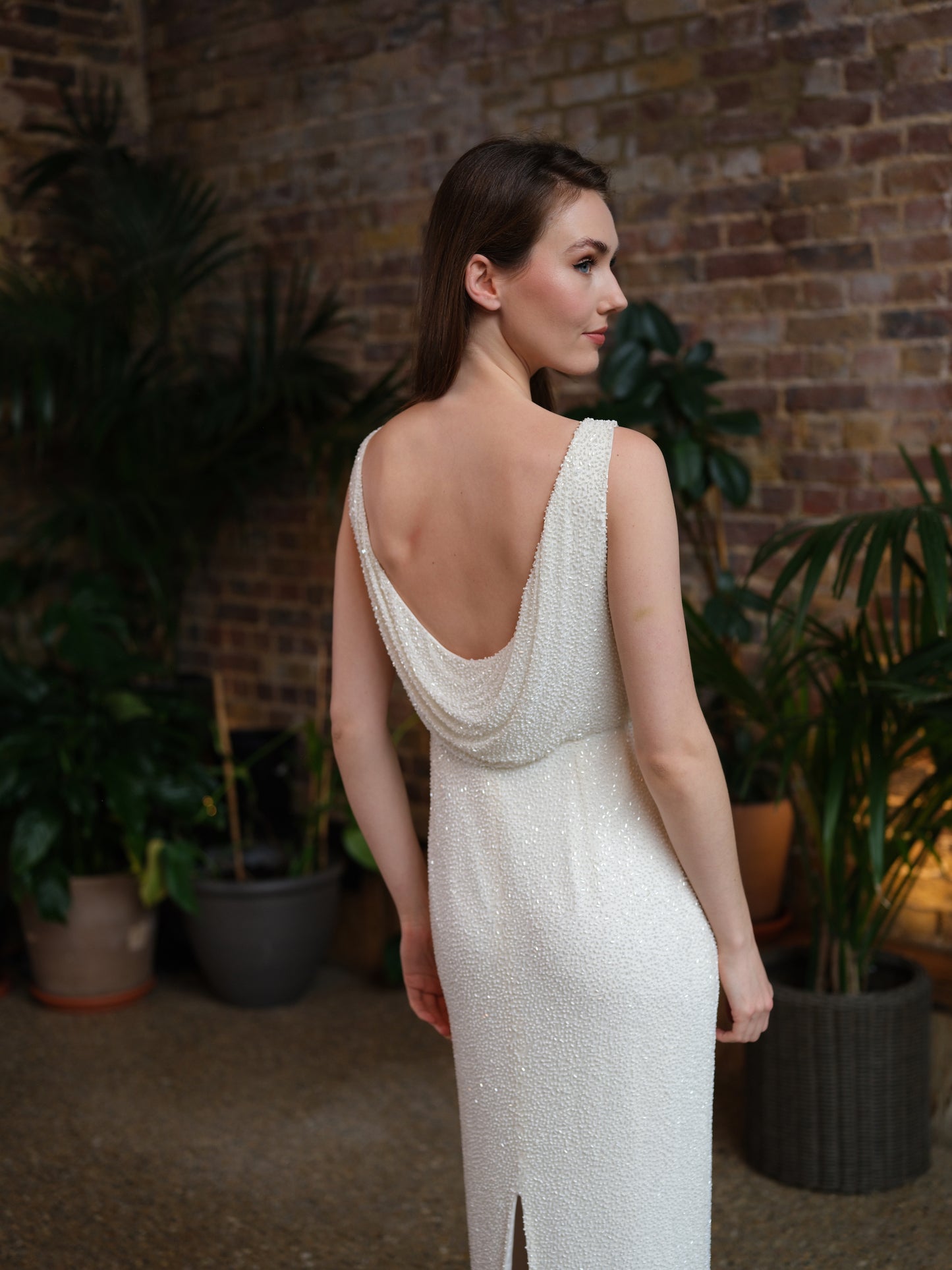Luna Glass Beaded Wedding Dress - UK12 Sample Sale