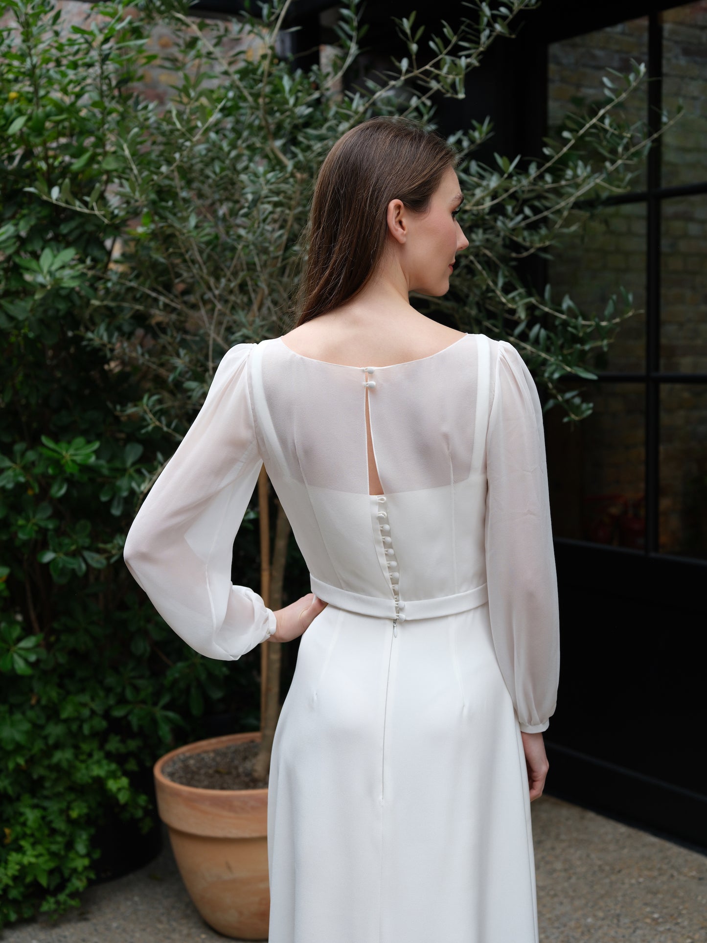 Wisley Long Sleeve Silk Bridal Top