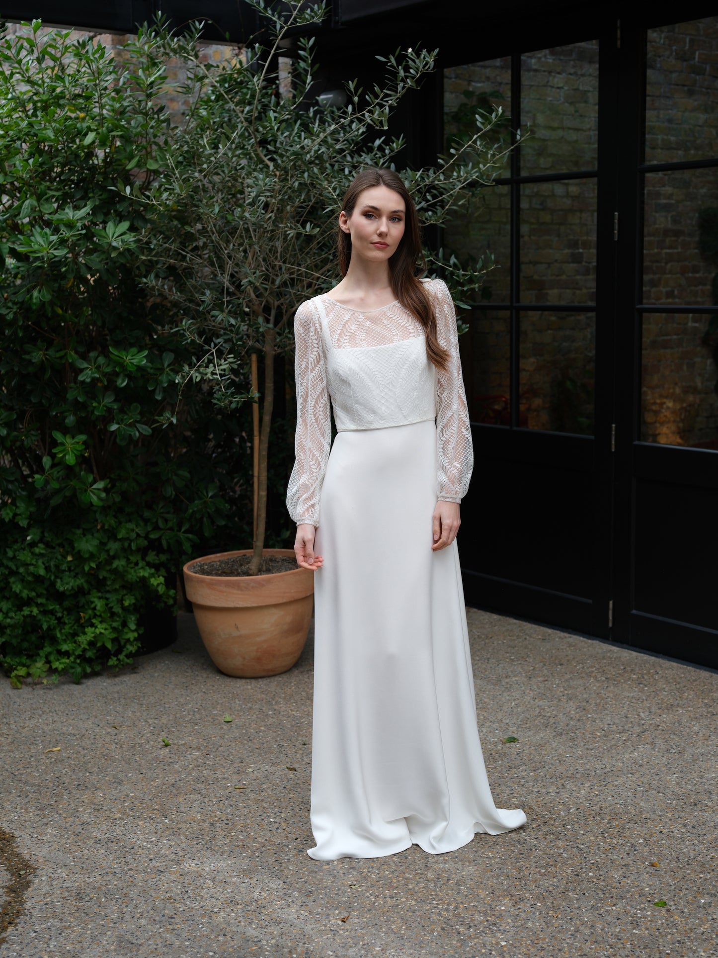 Wisley French Lace Long Sleeve Bridal Top