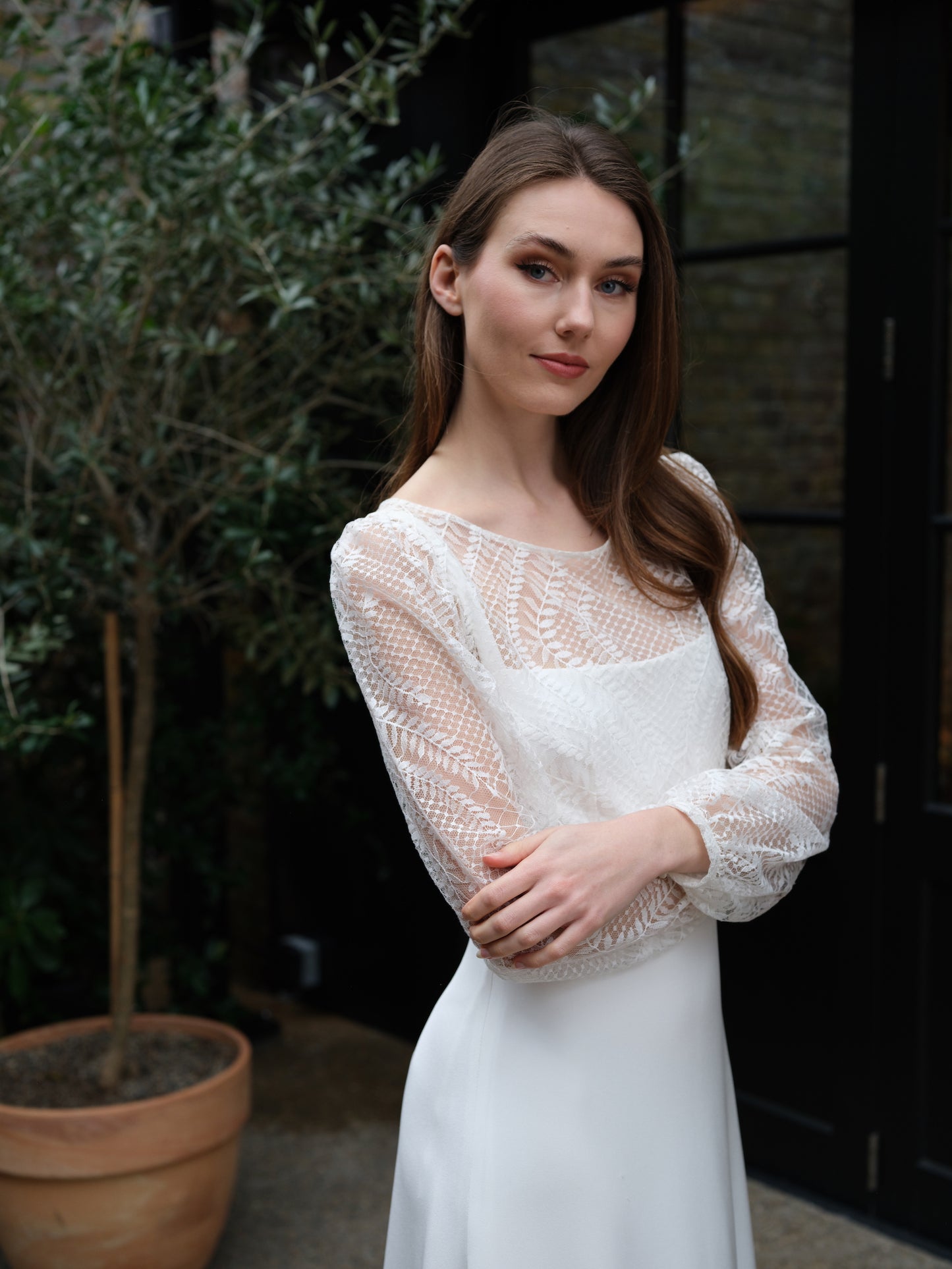Wisley French Lace Long Sleeve Bridal Top