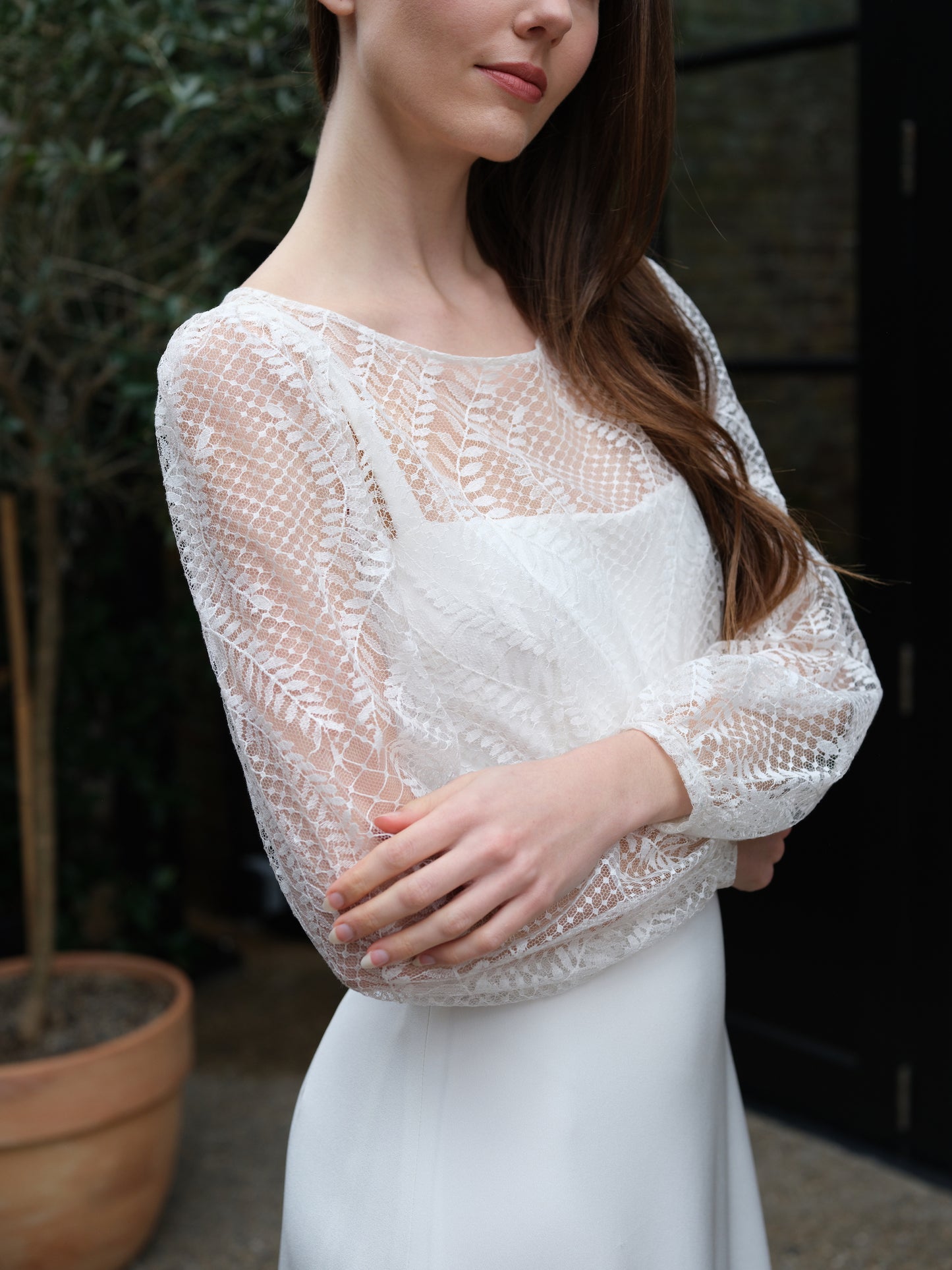 Wisley French Lace Long Sleeve Bridal Top