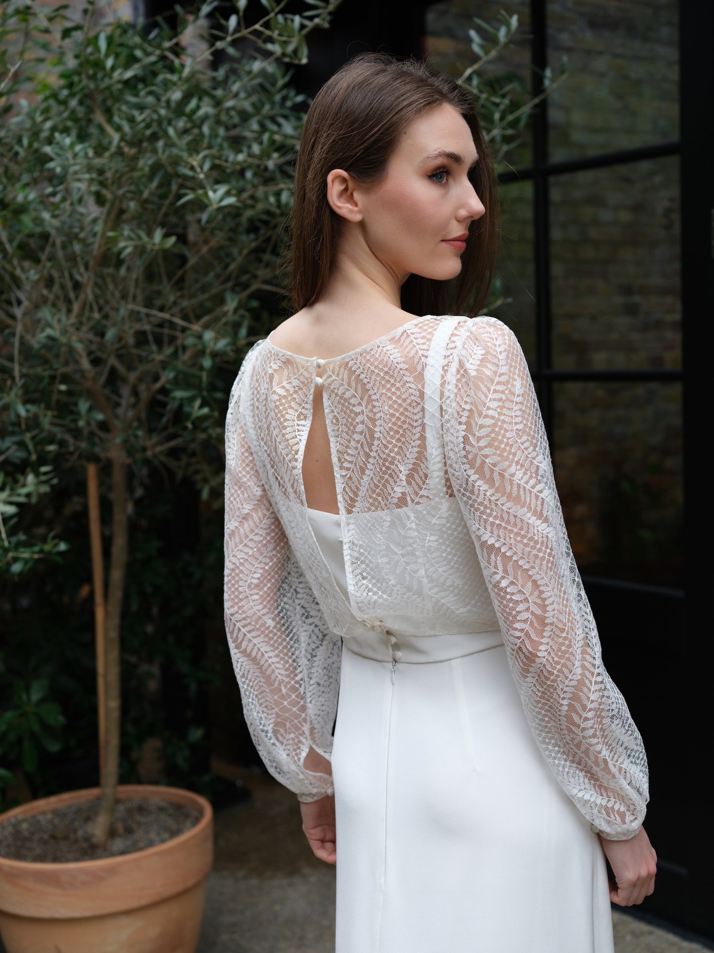 Wisley French Lace Long Sleeve Bridal Top