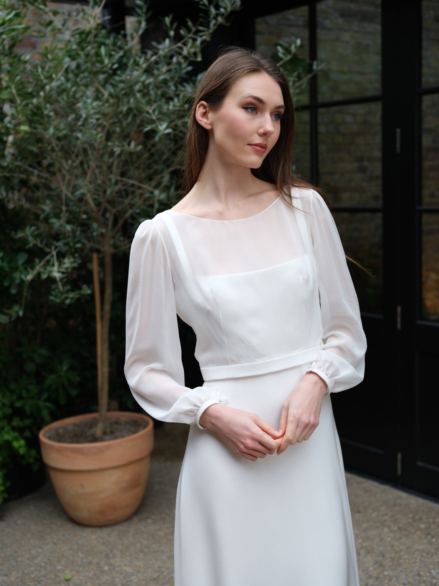 Wisley Long Sleeve Silk Bridal Top
