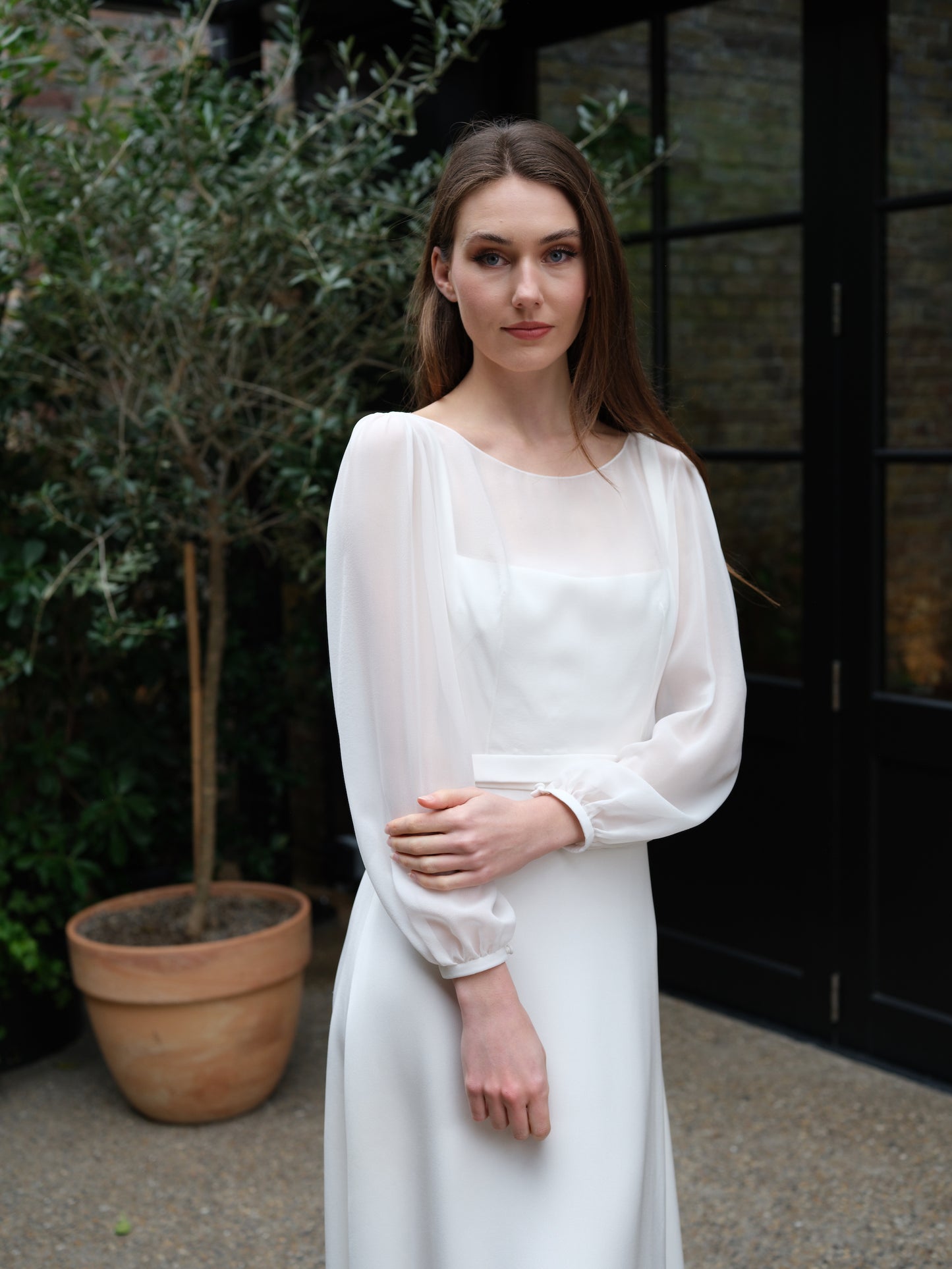 Wisley Long Sleeve Silk Bridal Top