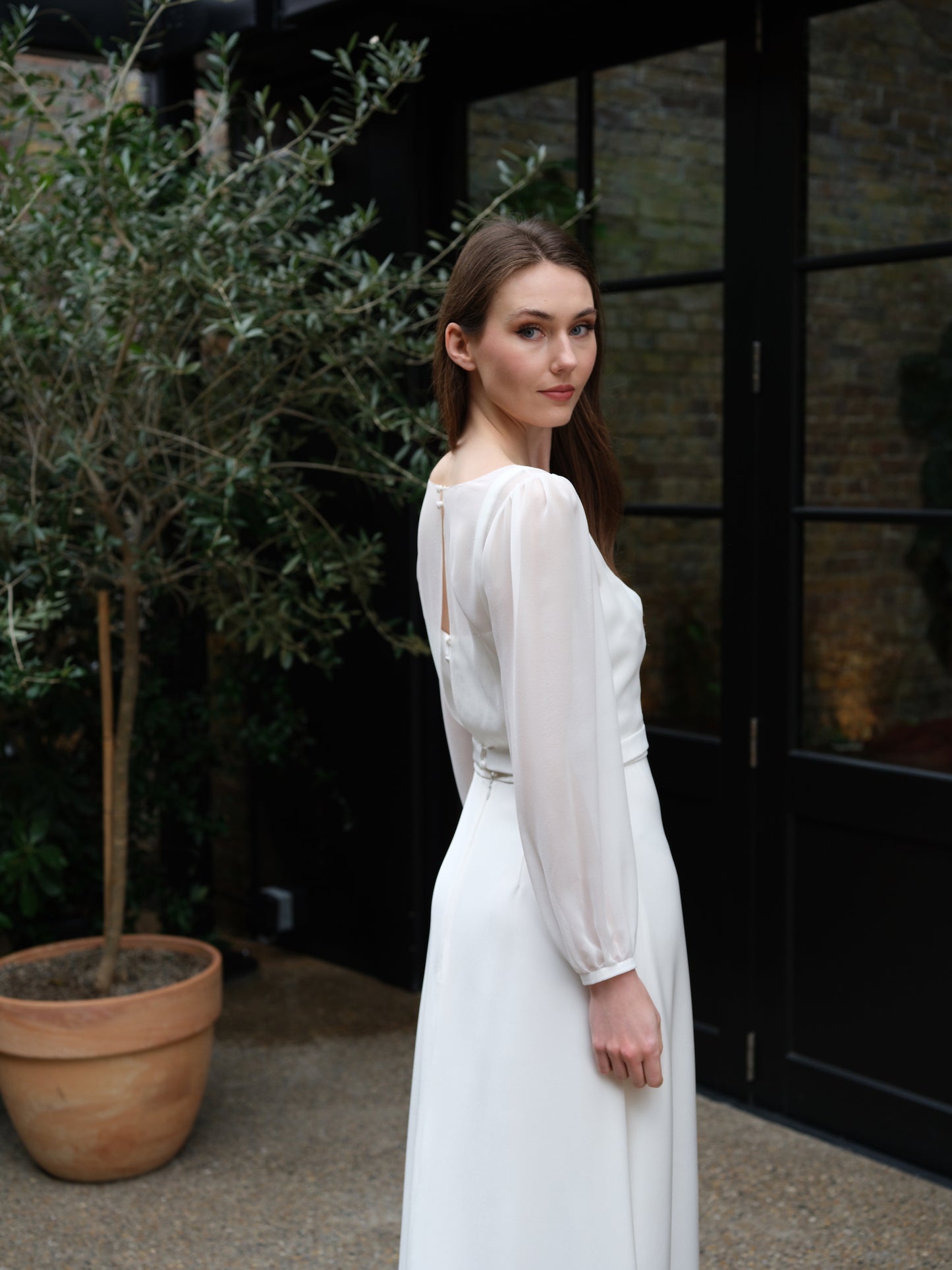 Wisley Long Sleeve Silk Bridal Top