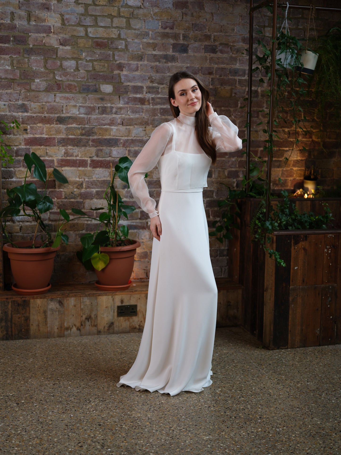 Skye Organza Long Sleeve Bridal Top