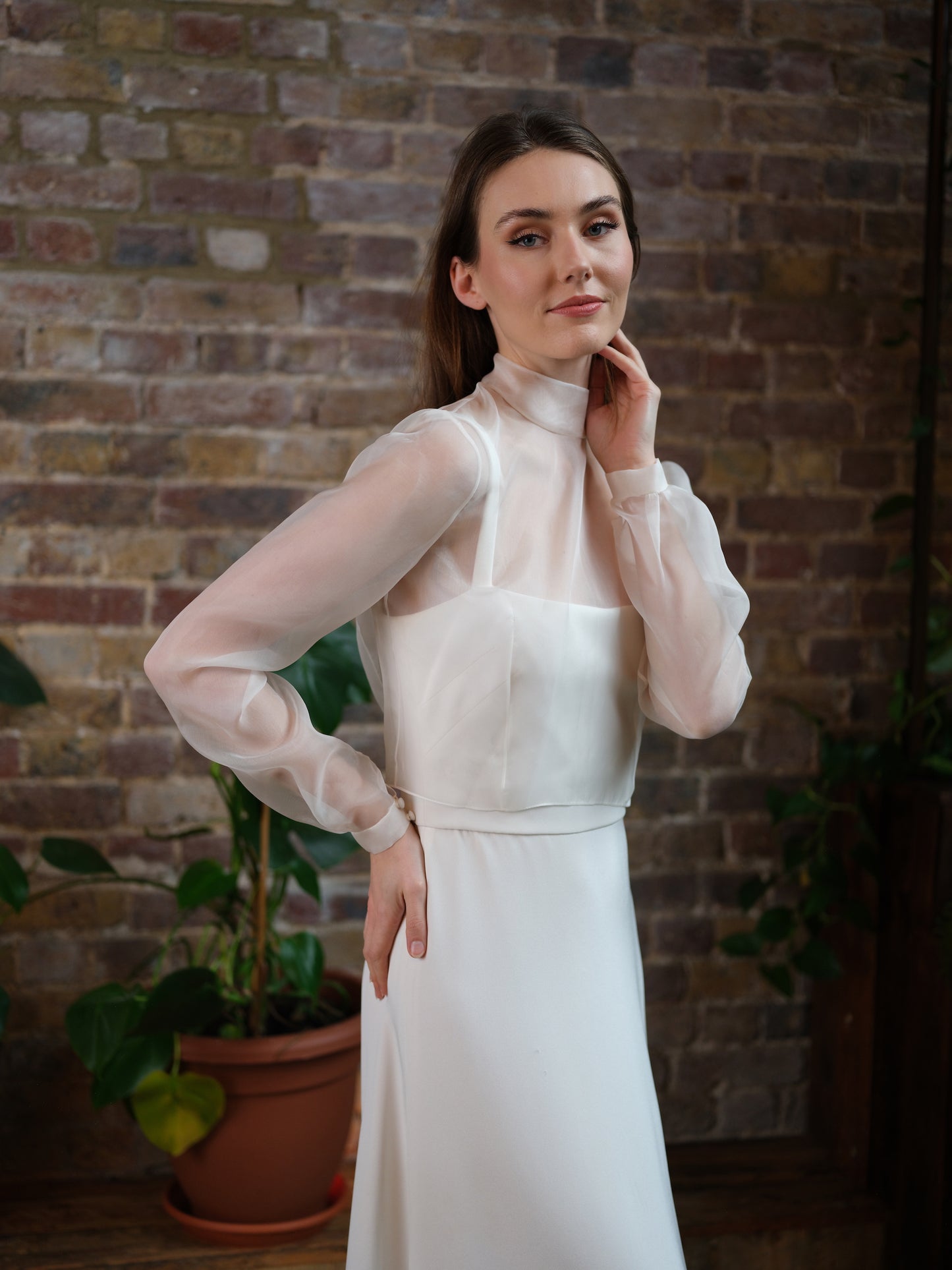 Skye Organza Long Sleeve Bridal Top