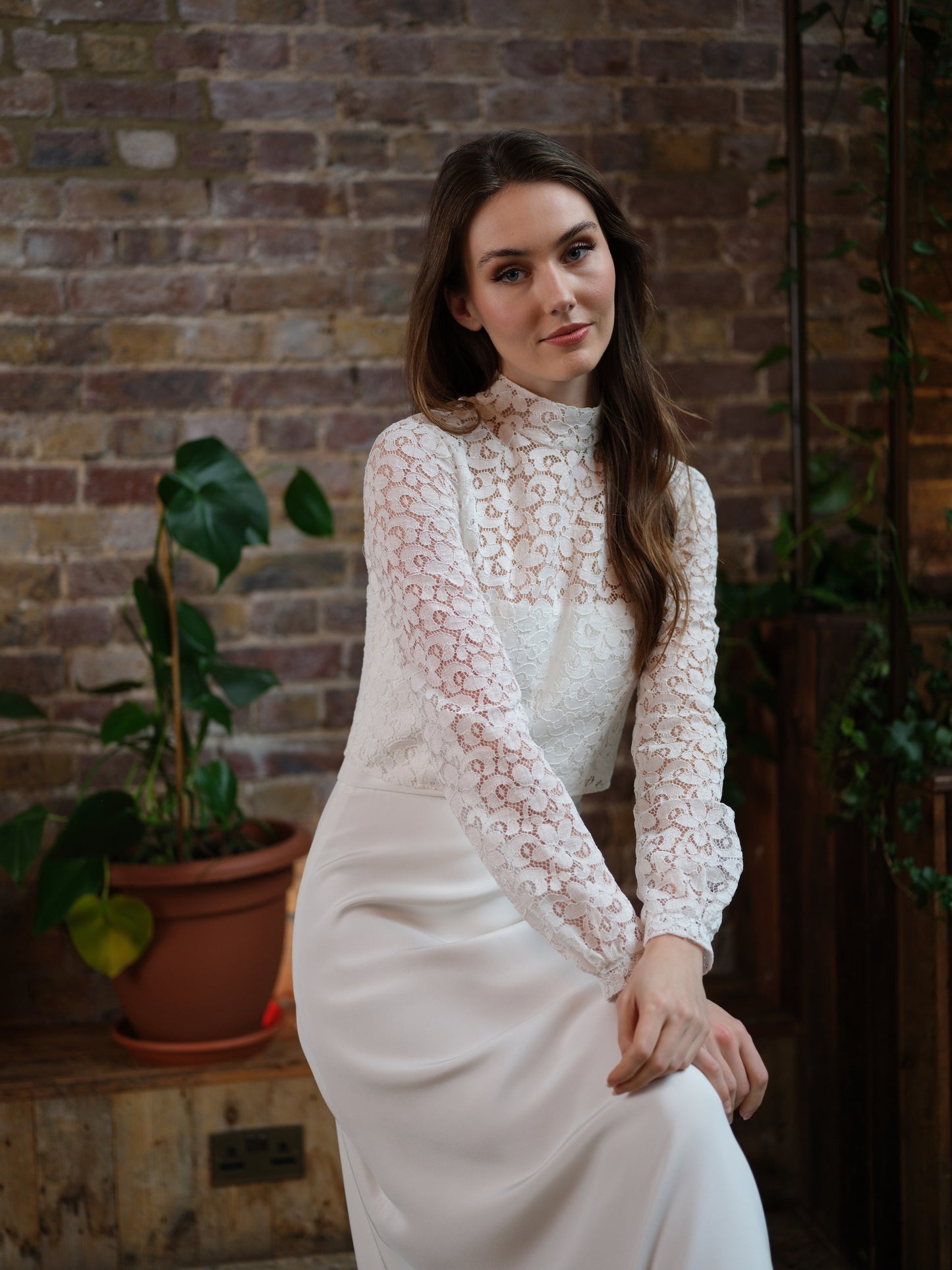 Starling French Lace Long Sleeve Bridal Top