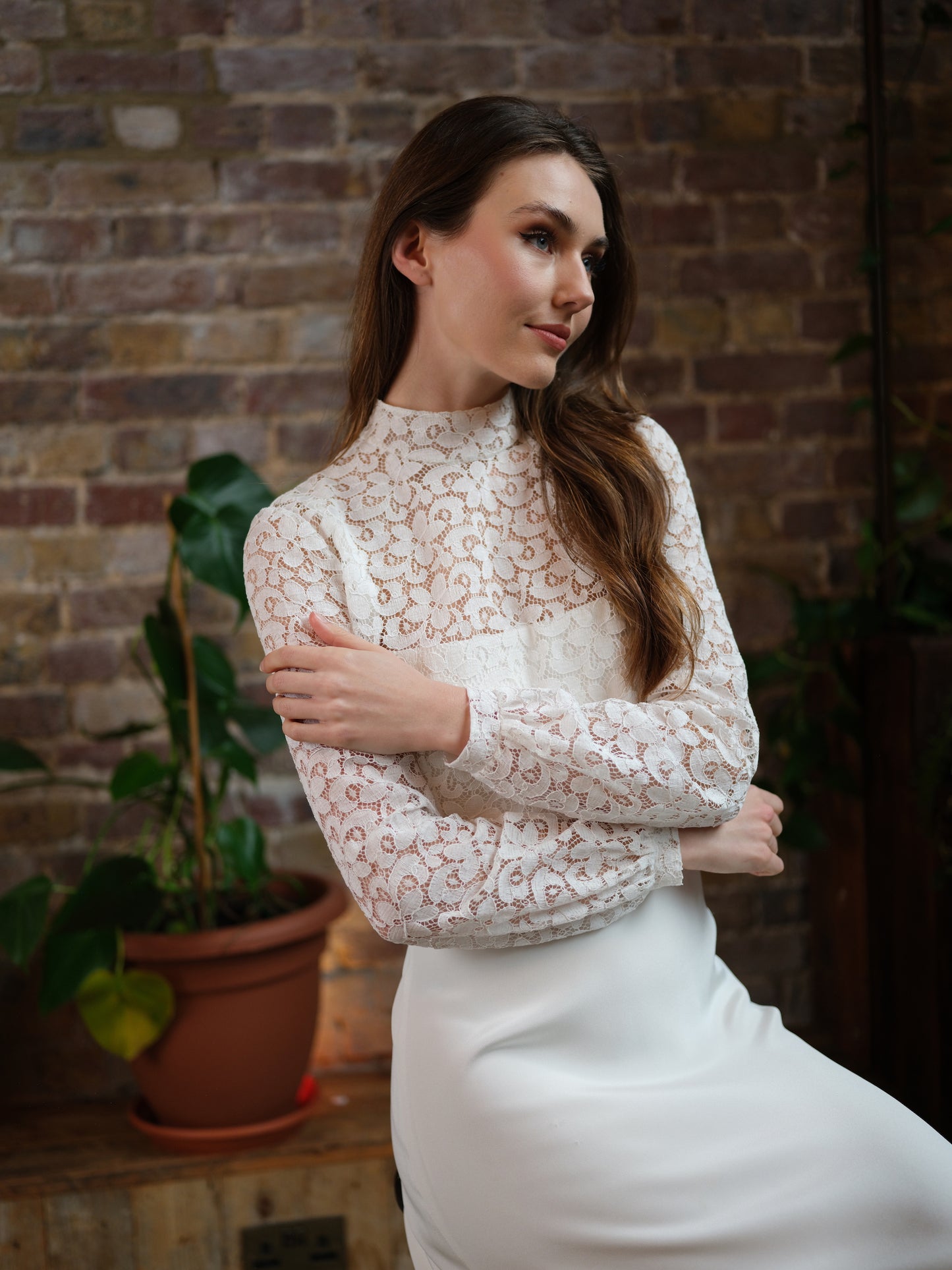 Starling French Lace Long Sleeve Bridal Top
