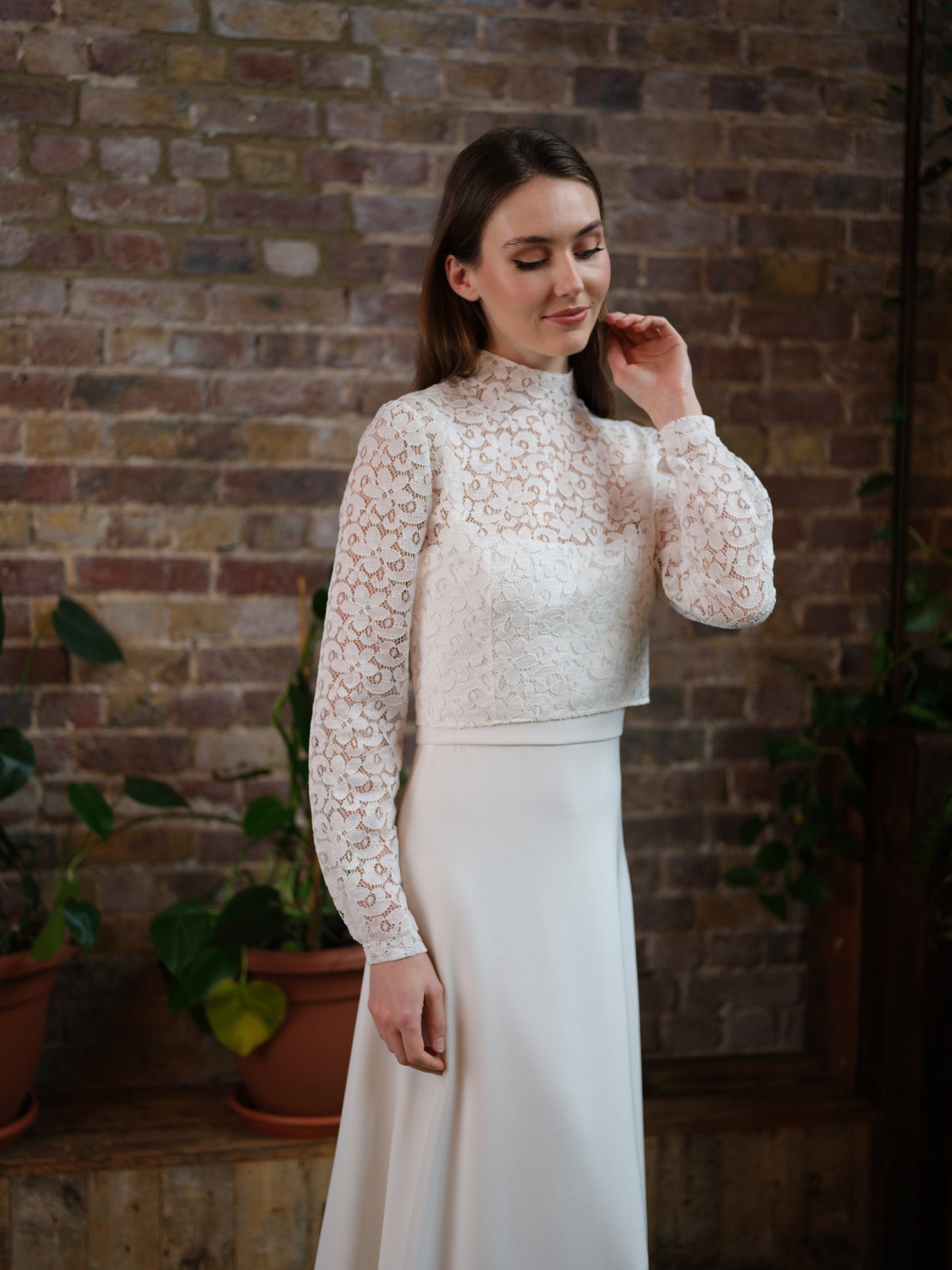 Starling French Lace Long Sleeve Bridal Top