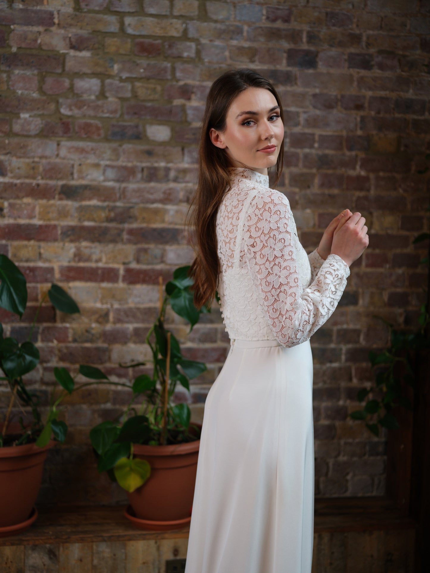 Starling French Lace Long Sleeve Bridal Top