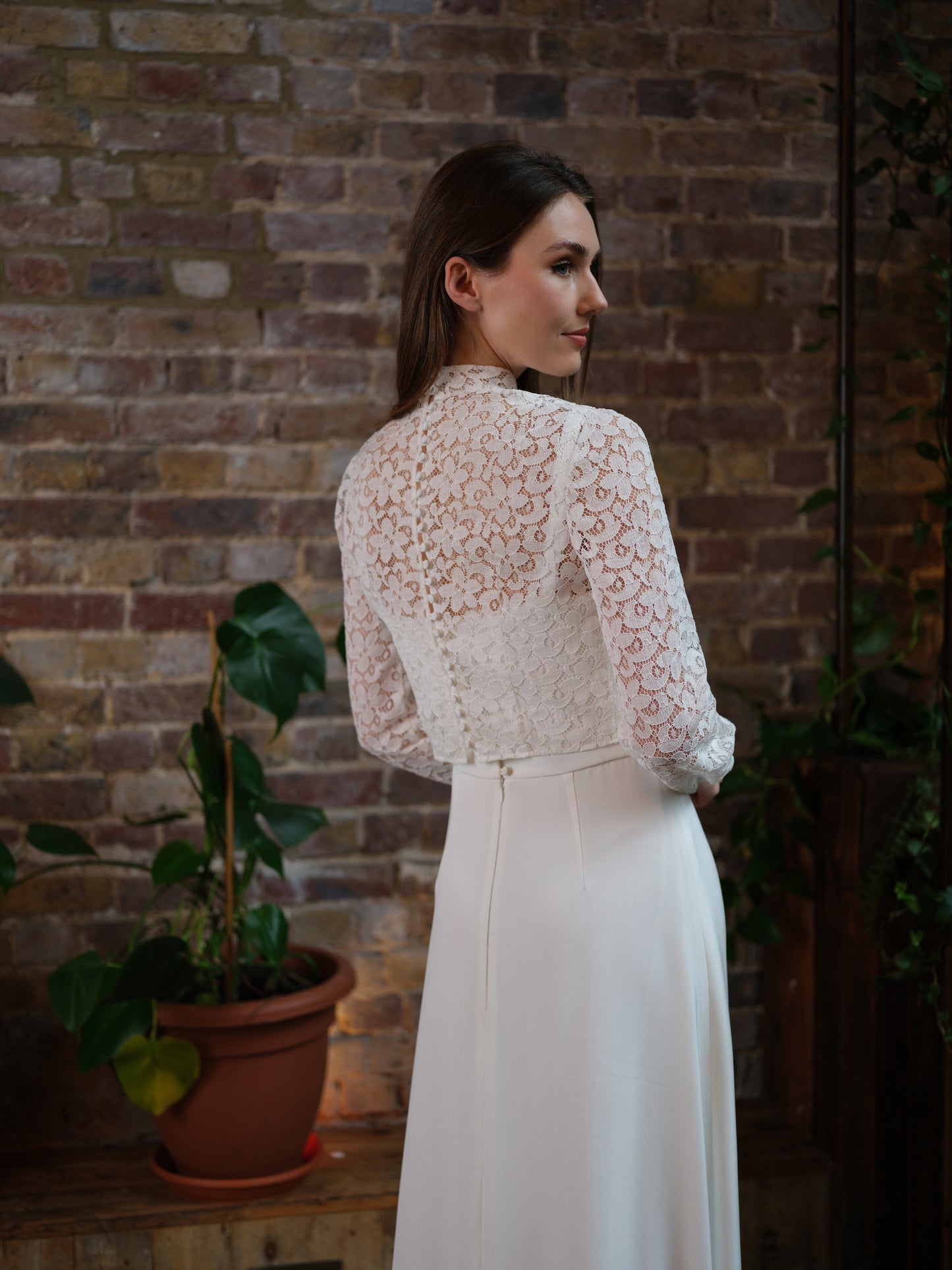 Starling French Lace Long Sleeve Bridal Top