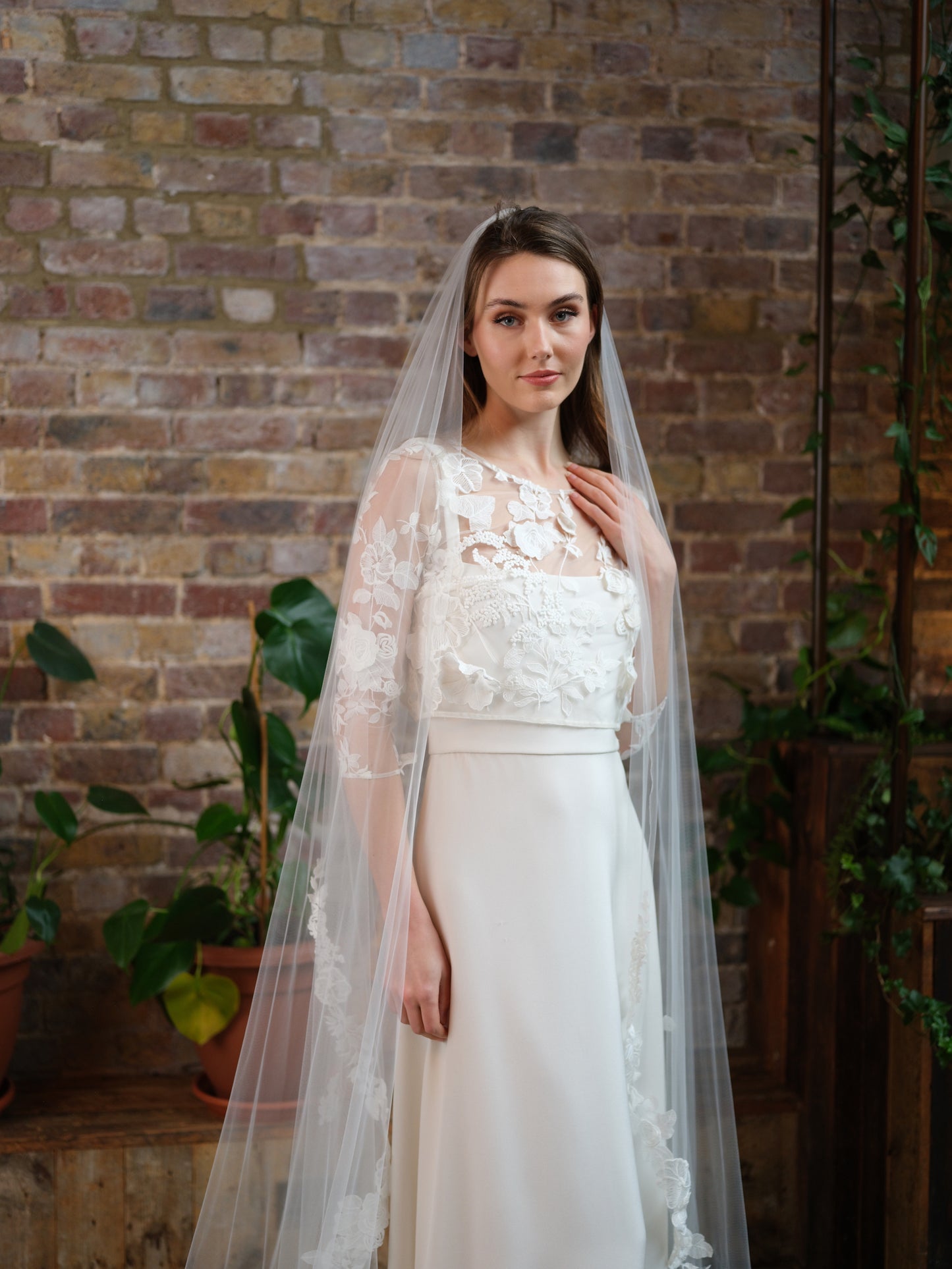 Meaghan Long Floral Veil