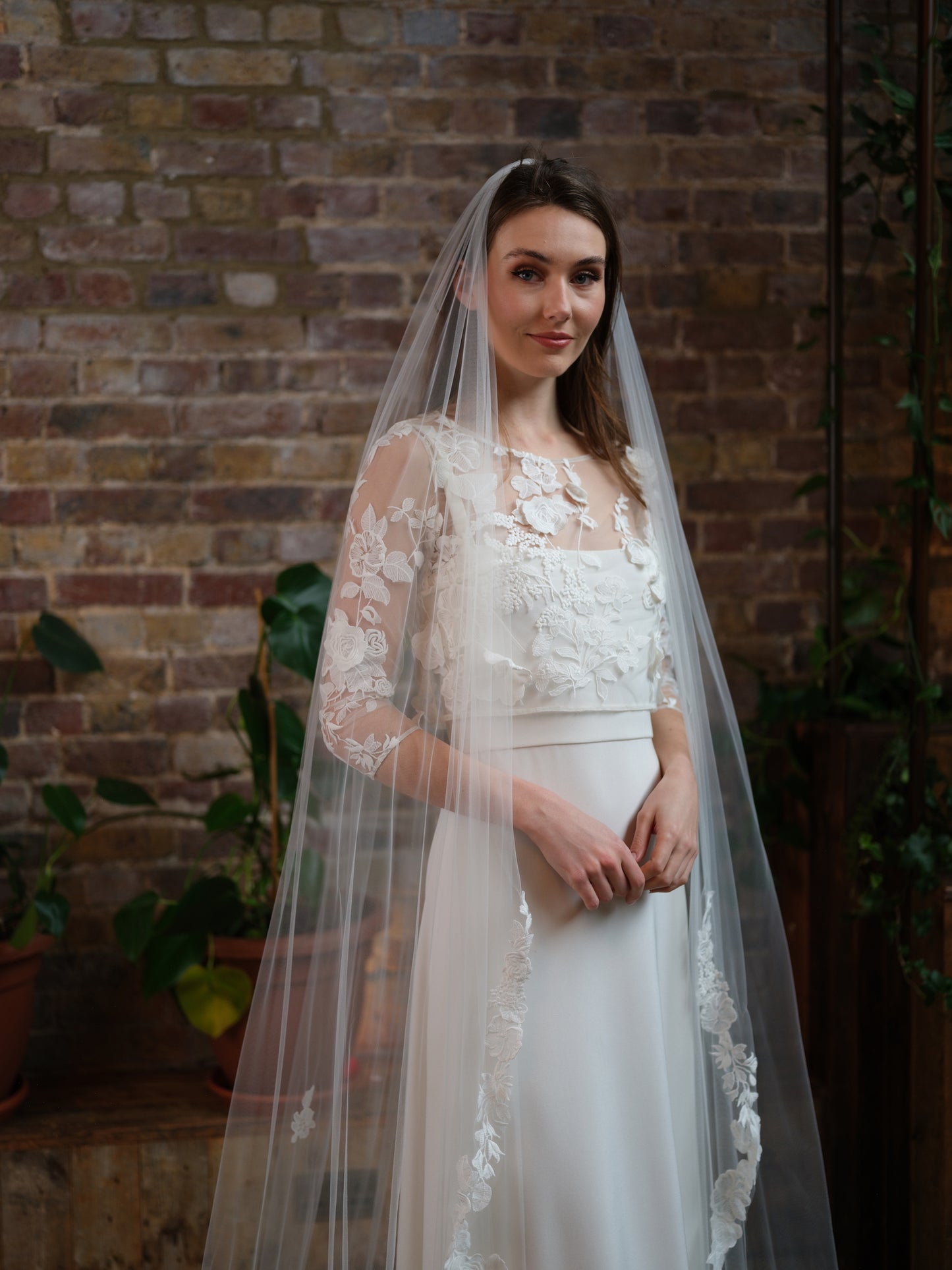 Meaghan Long Floral Veil