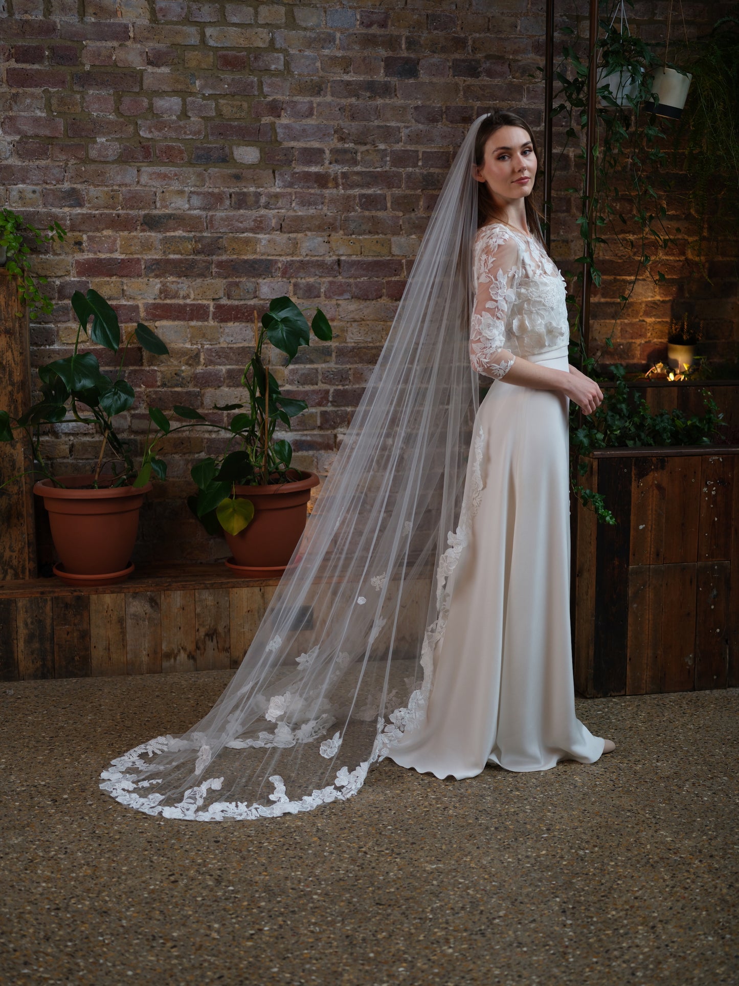 Meaghan Long Floral Veil