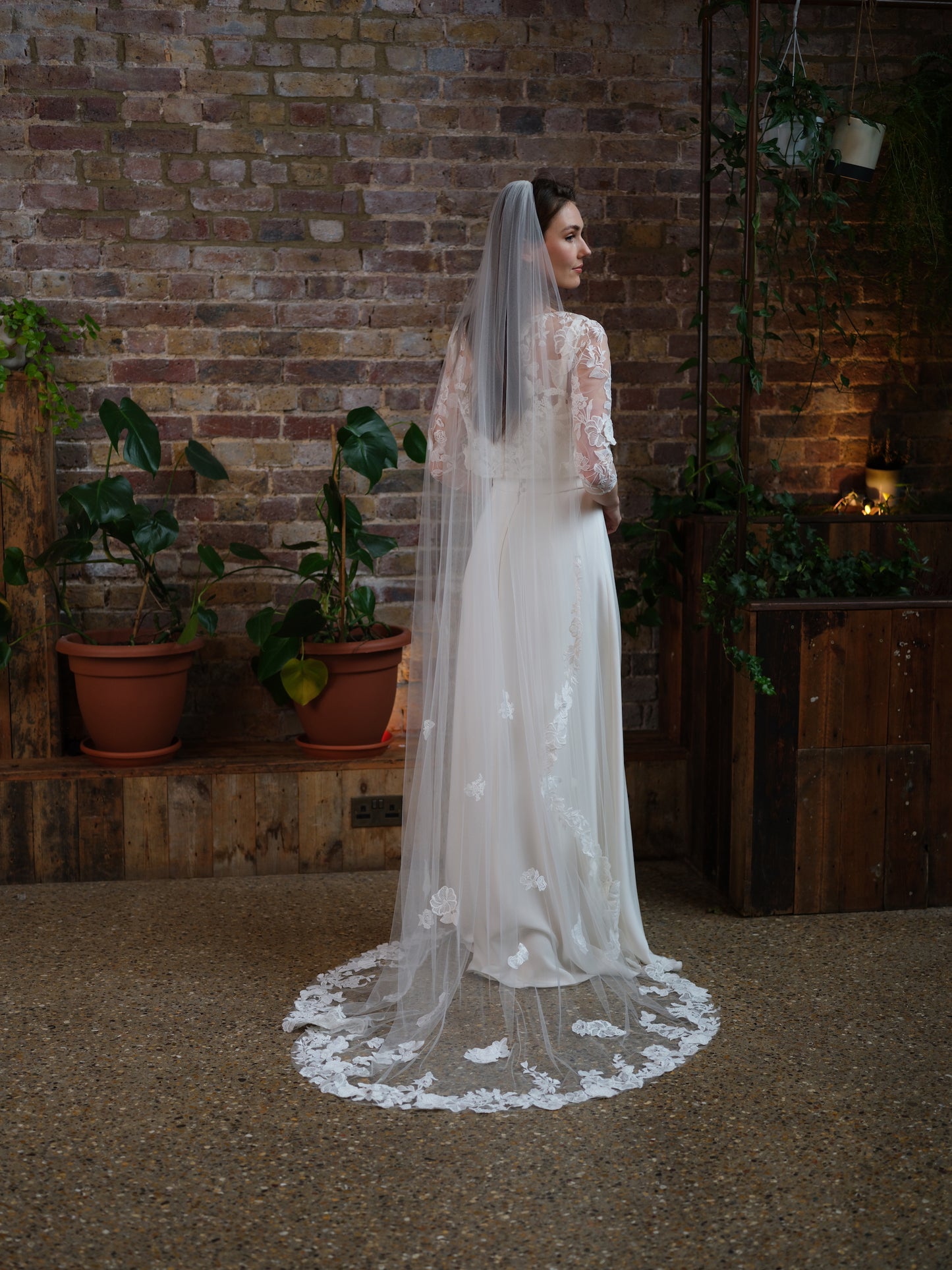 Meaghan Long Floral Veil