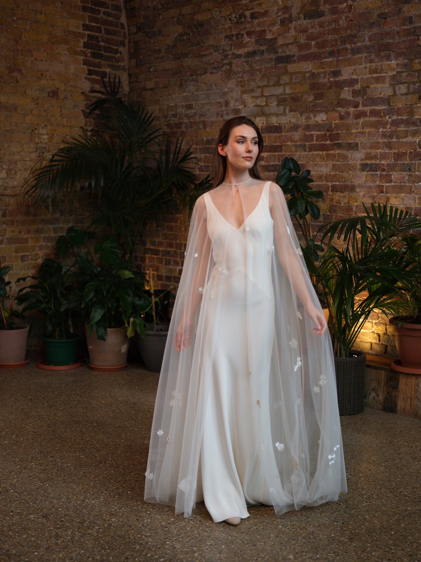 Blossom Long, Floral Wedding Cape