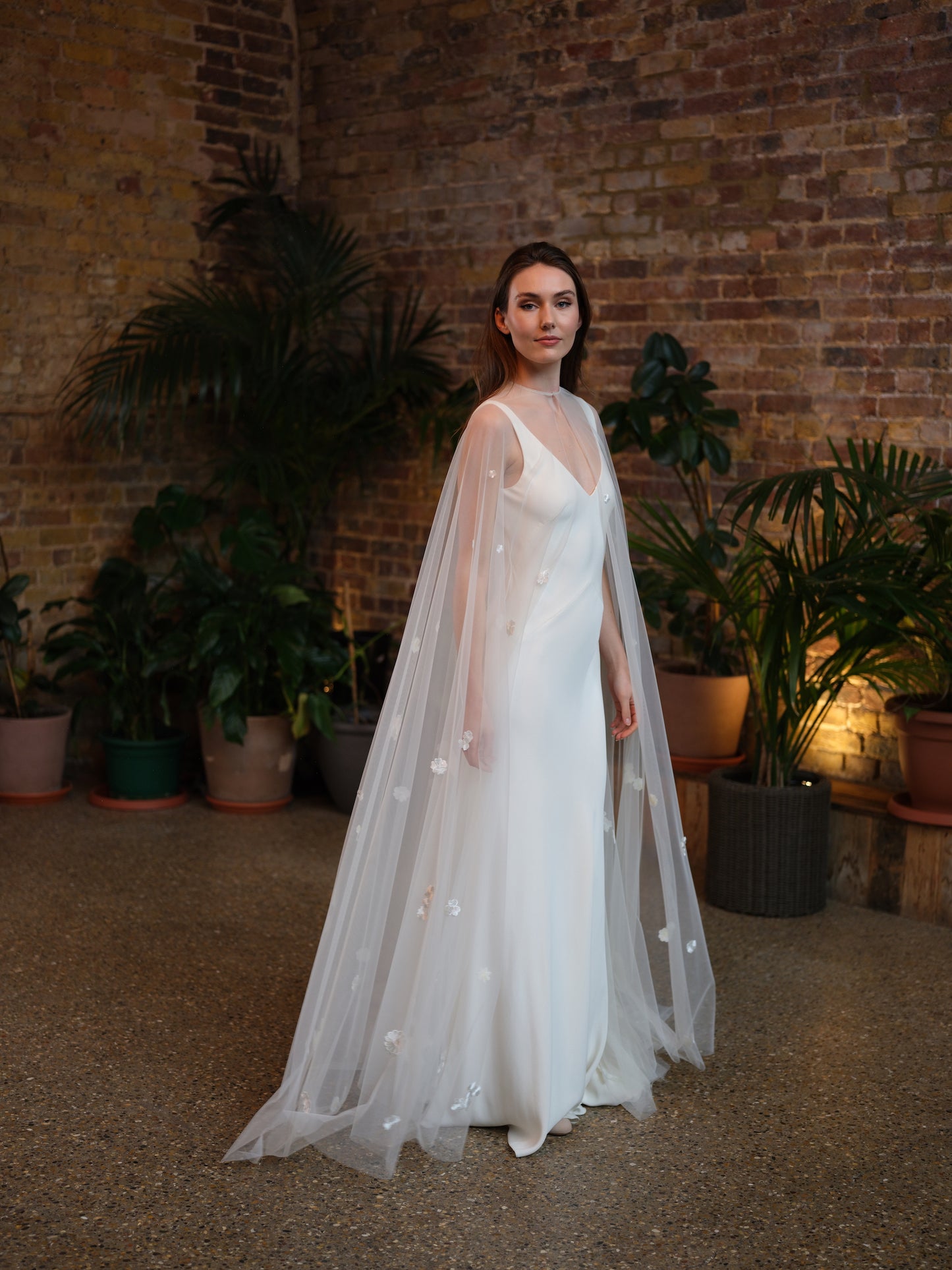 Blossom Long, Floral Wedding Cape