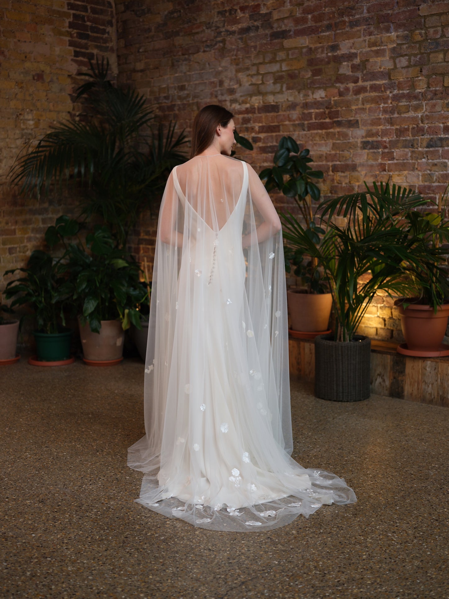 Blossom Long, Floral Wedding Cape
