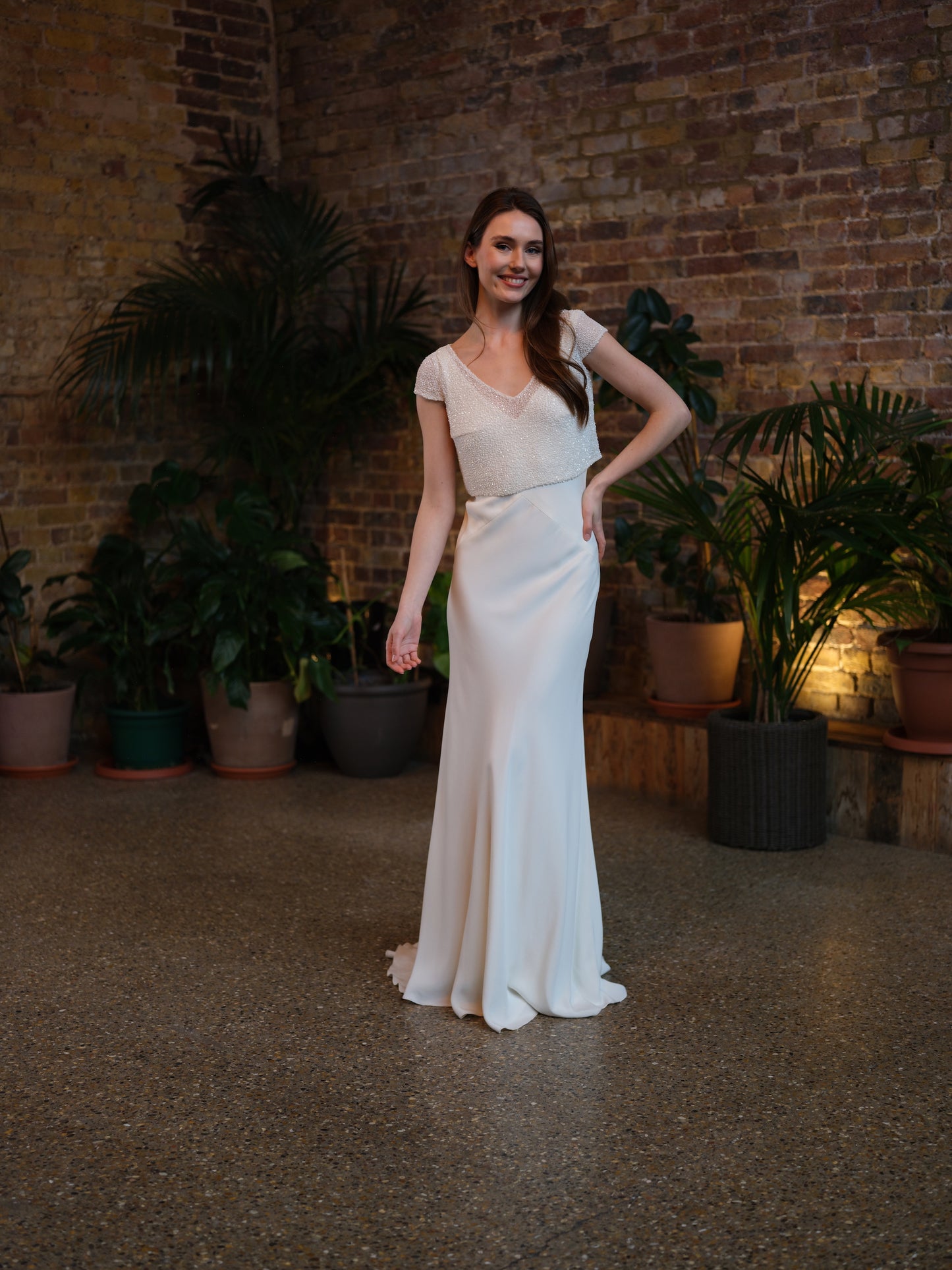 Adria Beaded Bridal Top