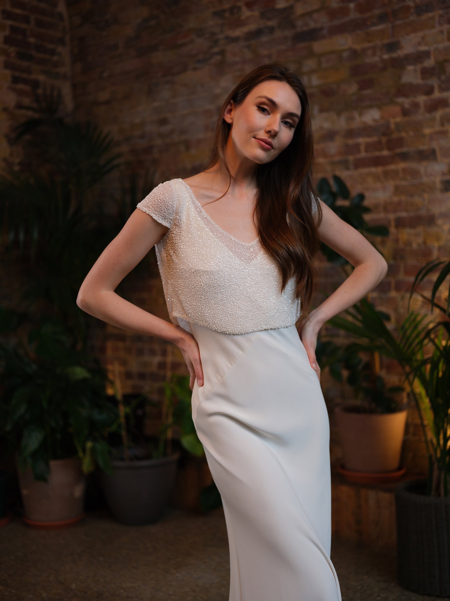 Adria Beaded Bridal Top