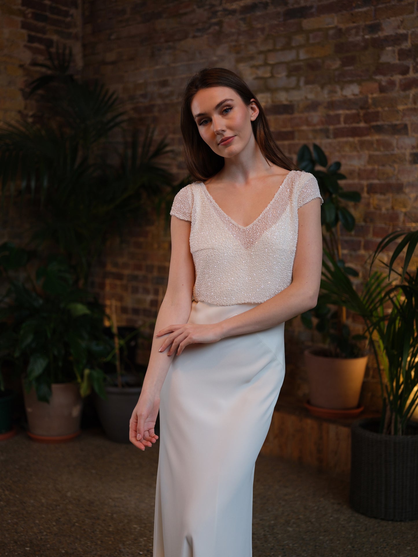 Adria Beaded Bridal Top