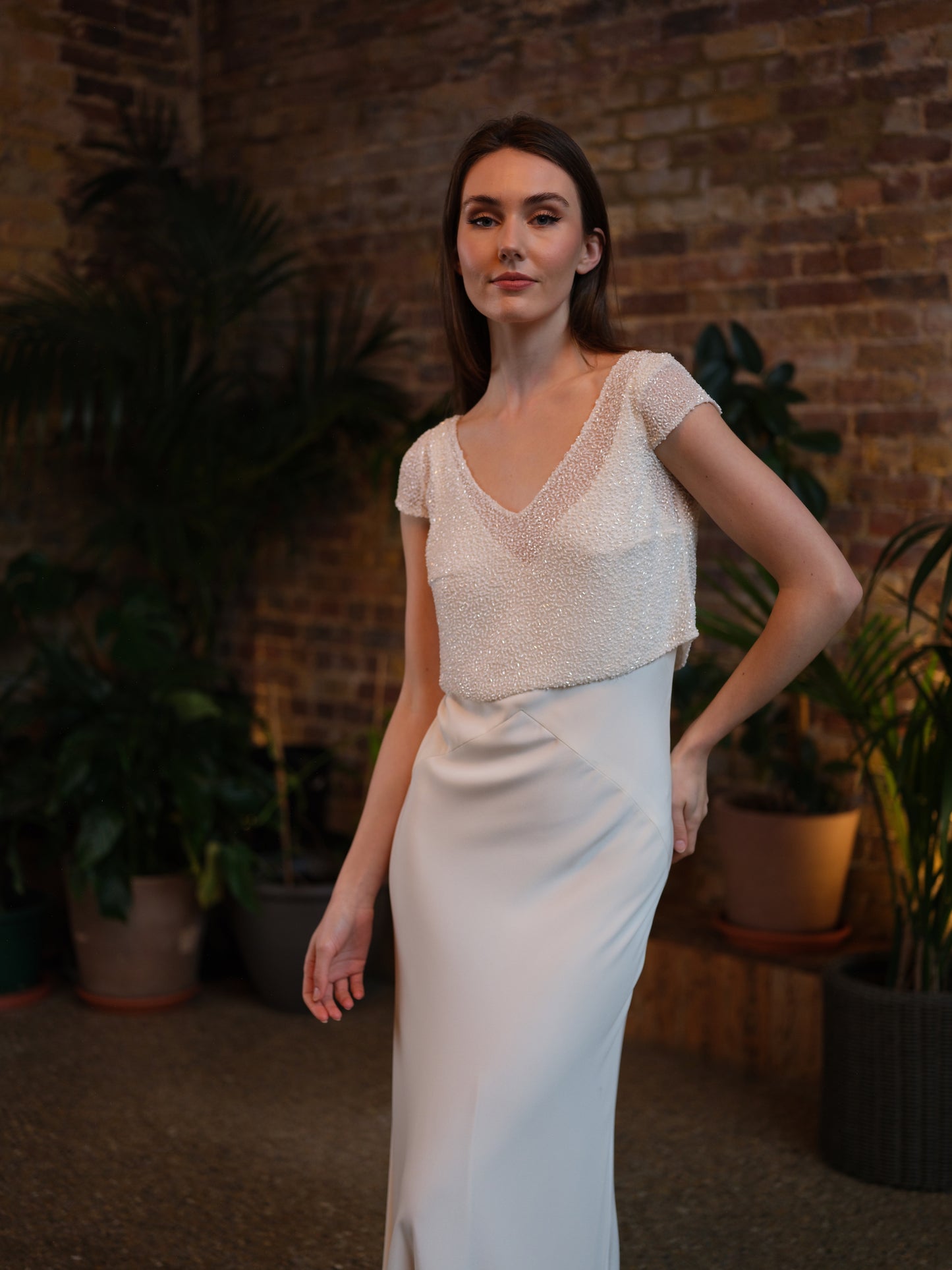Adria Beaded Bridal Top