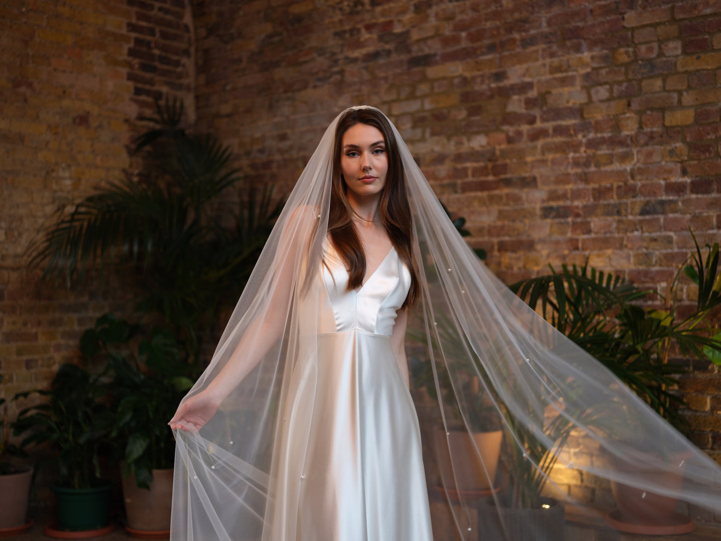 Pearl Long Single Tier Veil