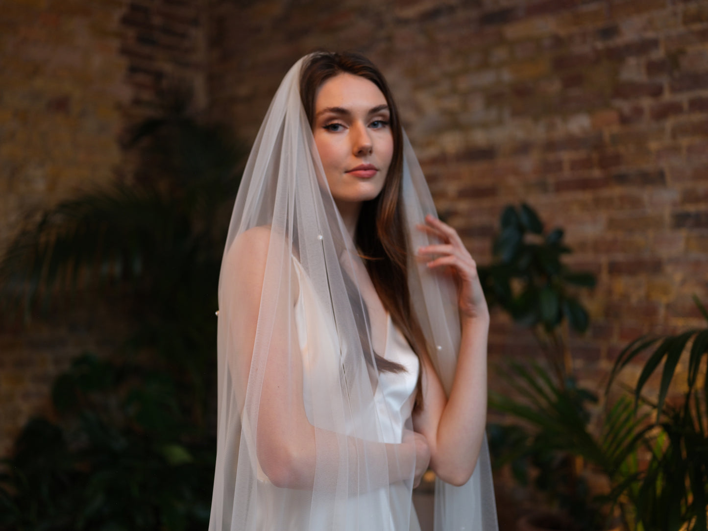 Pearl Long Single Tier Veil
