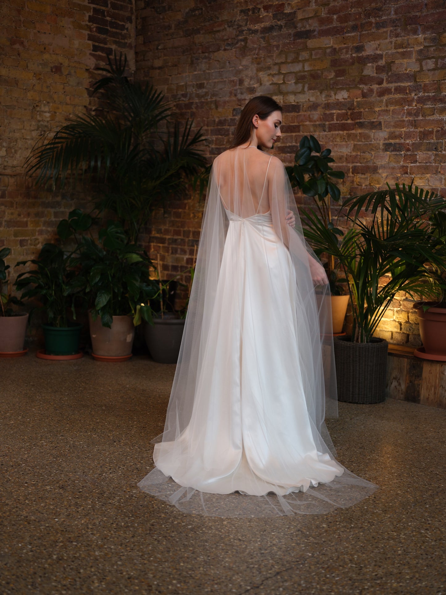 Bia Long Tulle Bridal Cape