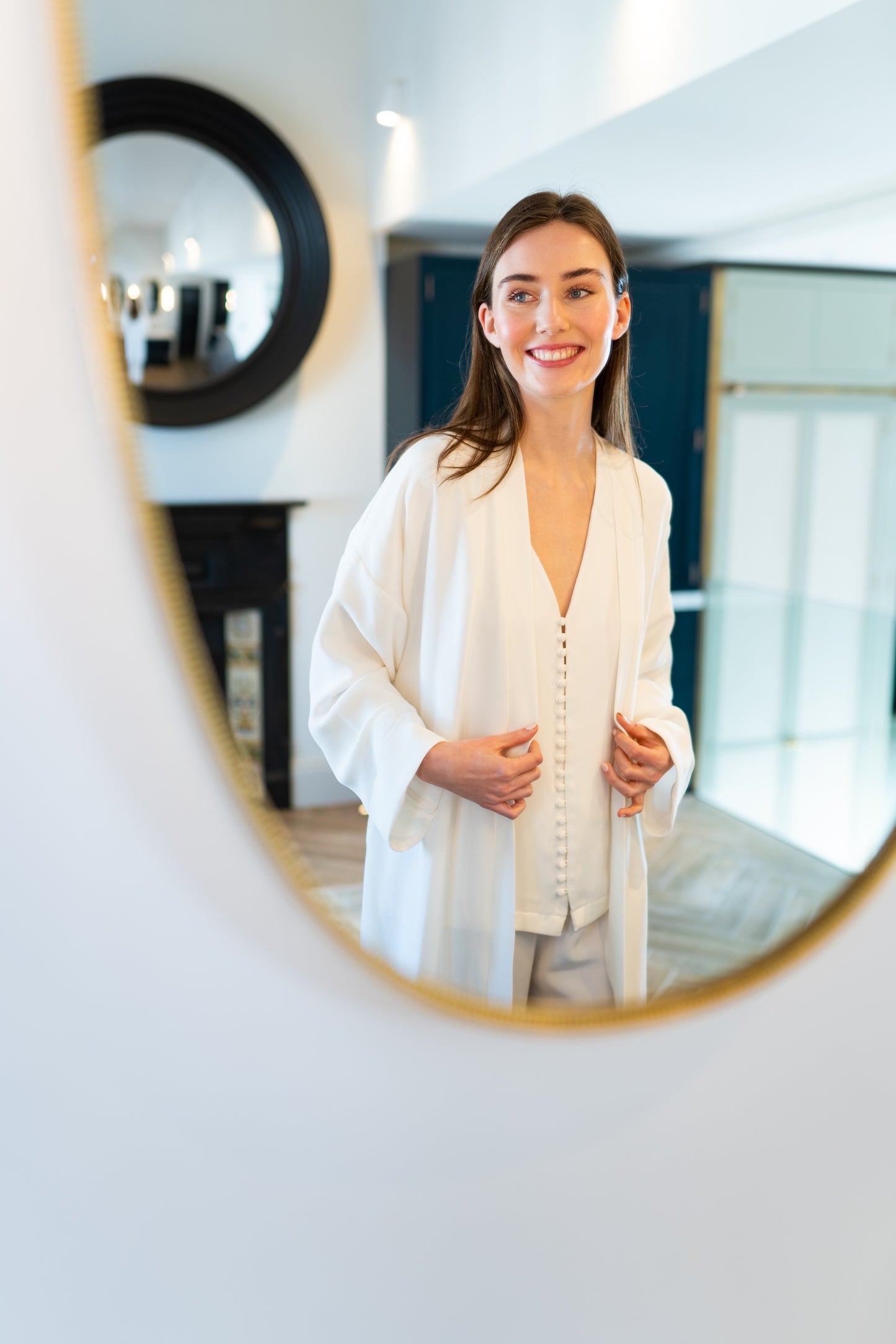 Silk Bridal Robe - Ivory